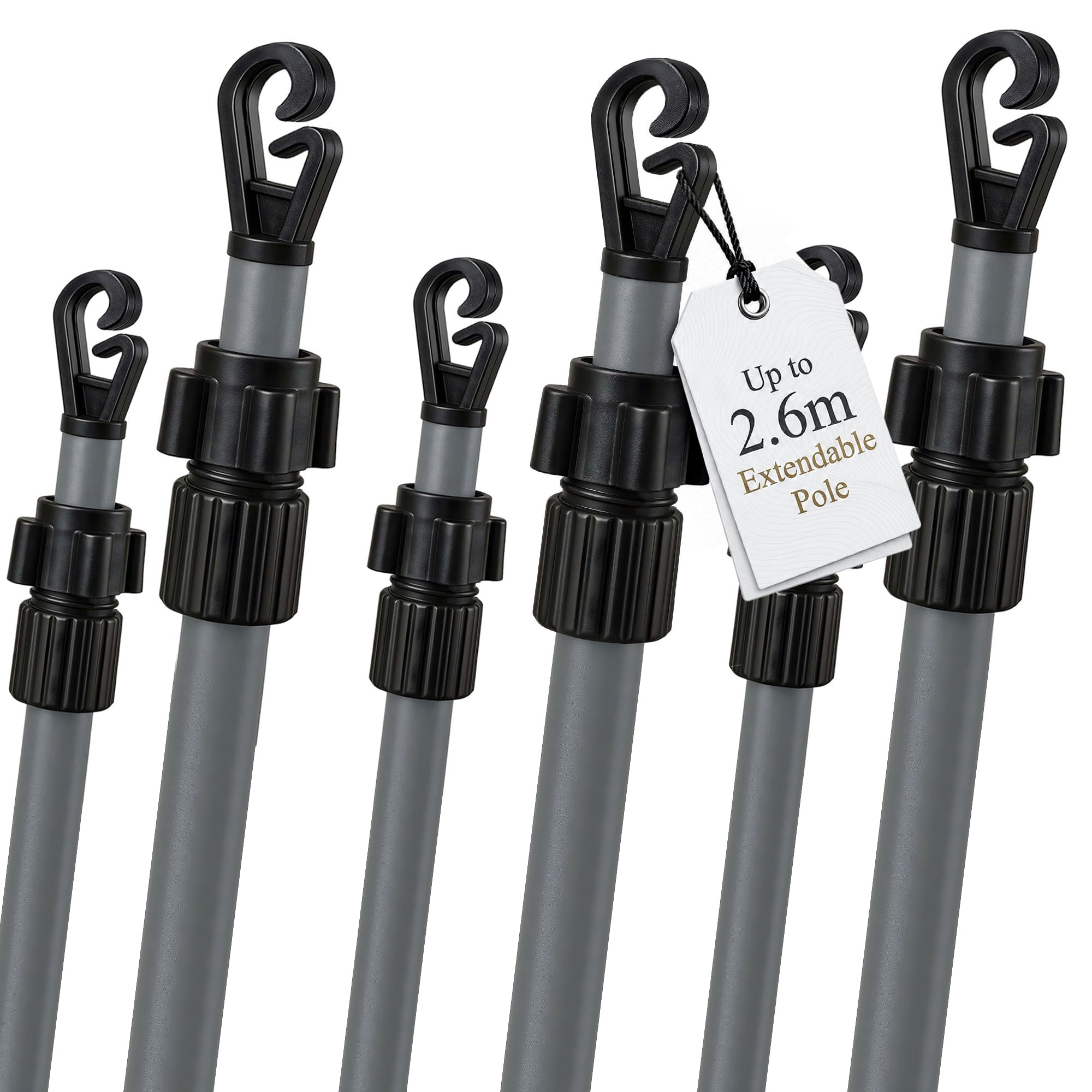 6 x 2.6M Telescopic Washing Line Pole Heavy Duty Washing Line Prop