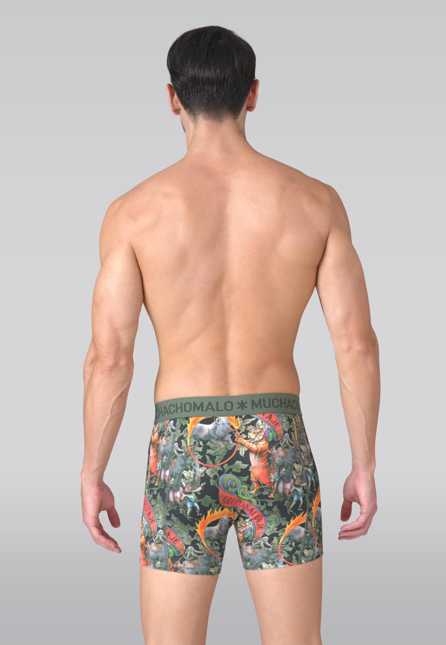 Muchachomalo Uomo Boxer 2-Pack, Fantasia, Cotone, Fascia Elastica
