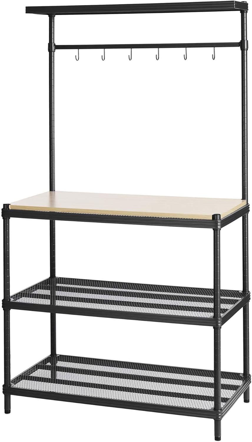 Design Ideas MeshWorks Metal Storage Utility Wood Top