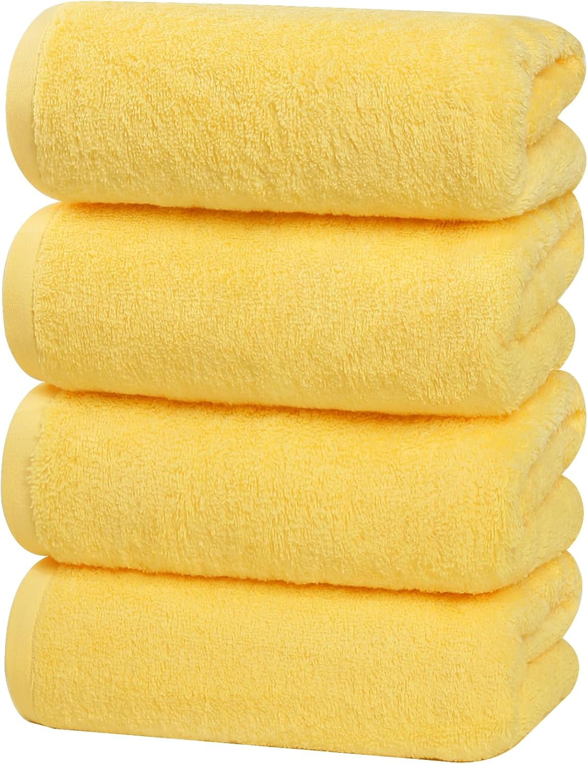 SEMAXE Towel Yellow Cotton Hand Towels for Bathroom, 16”x 27”, Luxury Hotel & Spa Towel (4 Hand