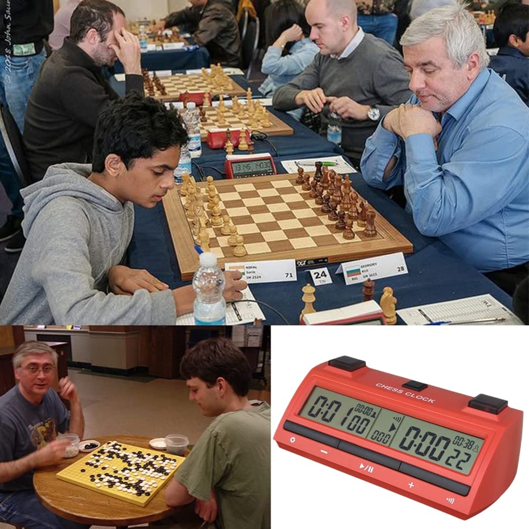 MRKU Orologio Digitale per Scacchi Timer Digitale per Scacchi Professionale per Giochi da Tavolo Timer Ottimo per Scacchi Scacchi Cinesi Shogi Go, Marrone