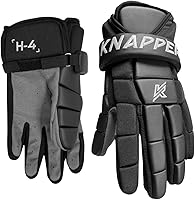 Knapper H-4 Ball Hockey Gloves: Pro Protection, Breathable Lightweight Grip for Street, Field & Training - Black Out