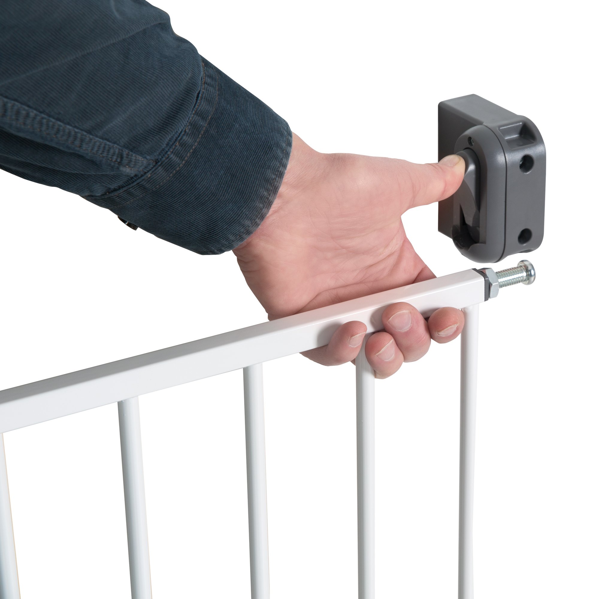 roba Cancelletto di Sicurezza per Porta "Easy Step", in Metallo, Extra Alto, Larghezza Variabile 60-97 cm, Bianco