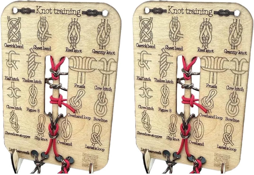 Knot Tying Kit for Beginners, Learn Knot Training Board with 16 Knotting Methods, Paracord Pieces & Survival Guide – Portable Gear for Camping, Fishing & Backpacking Knot Tying Kit for Beginners, Learn Knot Training Board with 16 Knotting Methods, Paracord Pieces & Survival Guide – Portable Gear for Camping, Fishing & Backpacking