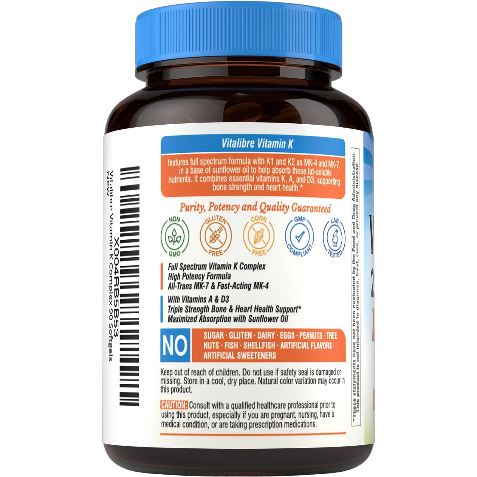Vitalibre Vitamin K Complex 2600 mcg with Vitamin A & D3 5000 IU — Amazon image 9
