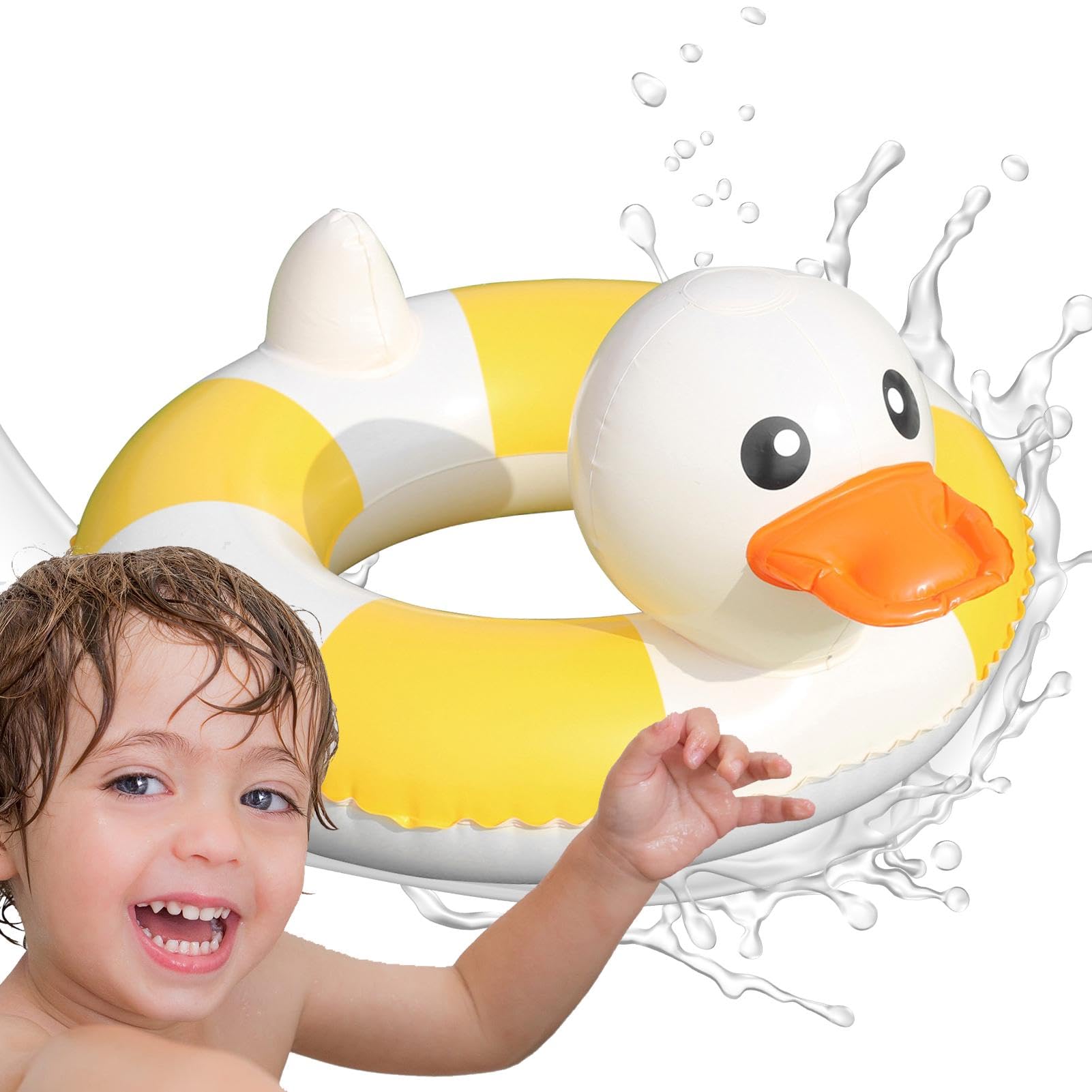 Flotadores inflables de patos amarillos, flotadores de agua de verano grandes, colchón de aire para piscina, anillo Qufblasble, adulto, niños para fiesta en la piscina