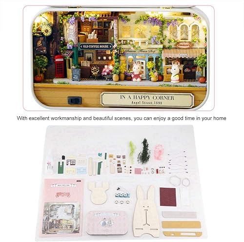 Miniatura 7 de Cuteroom Box - Kit de teatro en miniatura, kit de construcción de modelos de arquitectura con LED para muebles, serie de viaje en el tiempo, kit de