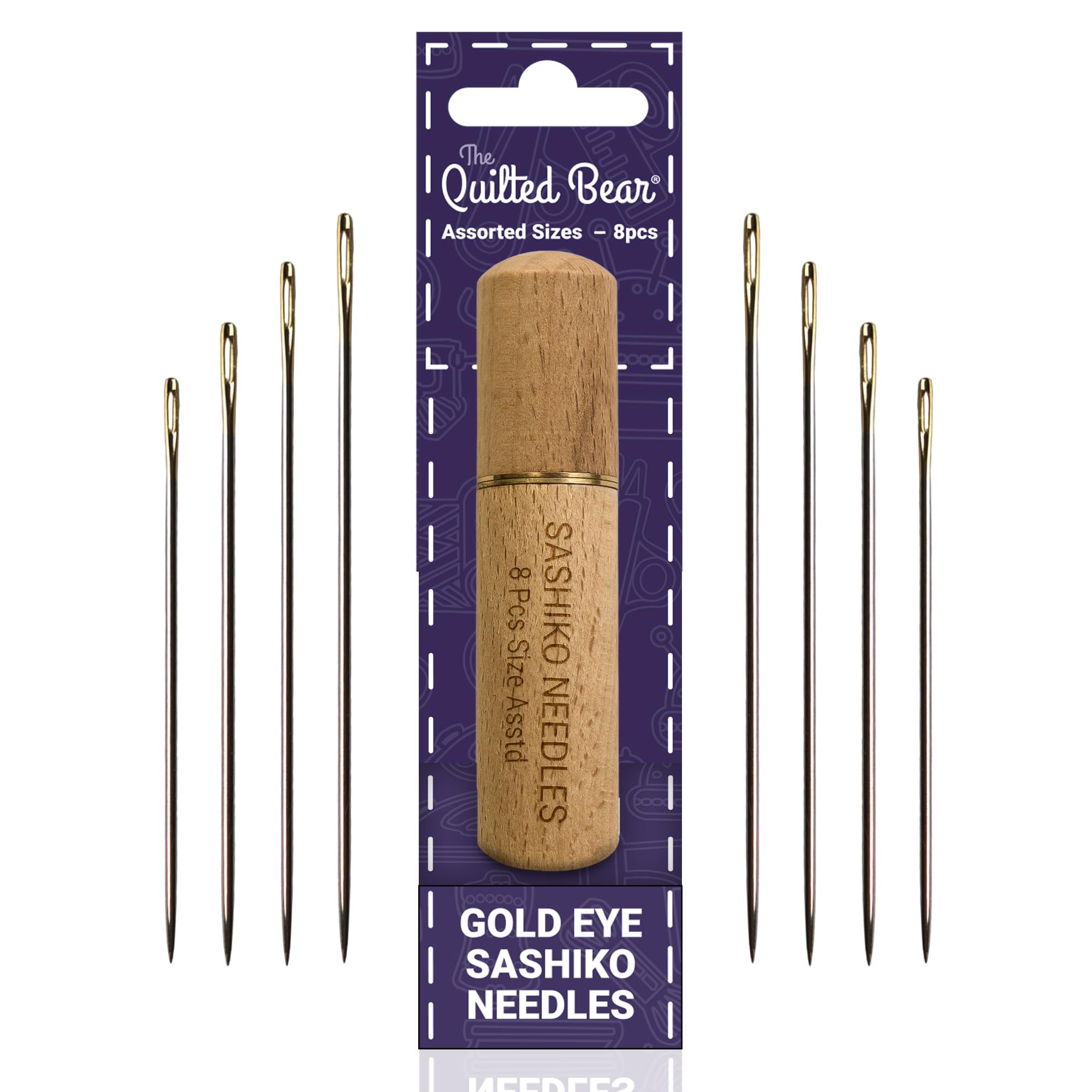 The Quilted Bear Gold Eye Sashiko Embroidery Needles, Assorted Sizes