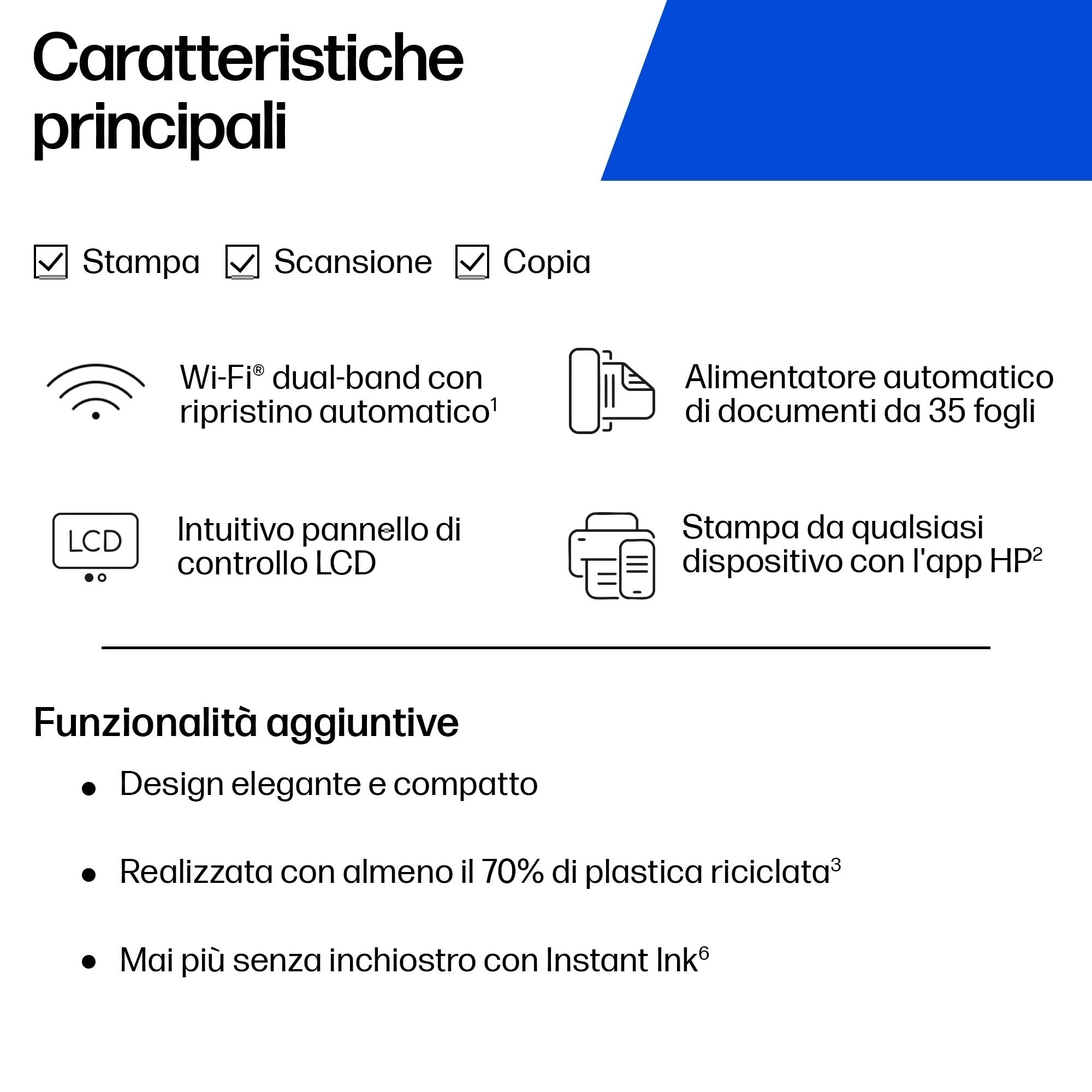 HP DeskJet 4320 A24HMB, Stampante Multifunzione a Getto d'Inchiostro A4 a Colori, Fronte e Retro Manuale, 8,5 ppm, Wi-Fi, ADF, 3 Mesi di Inchiostro Instant Ink Inclusi, Nera