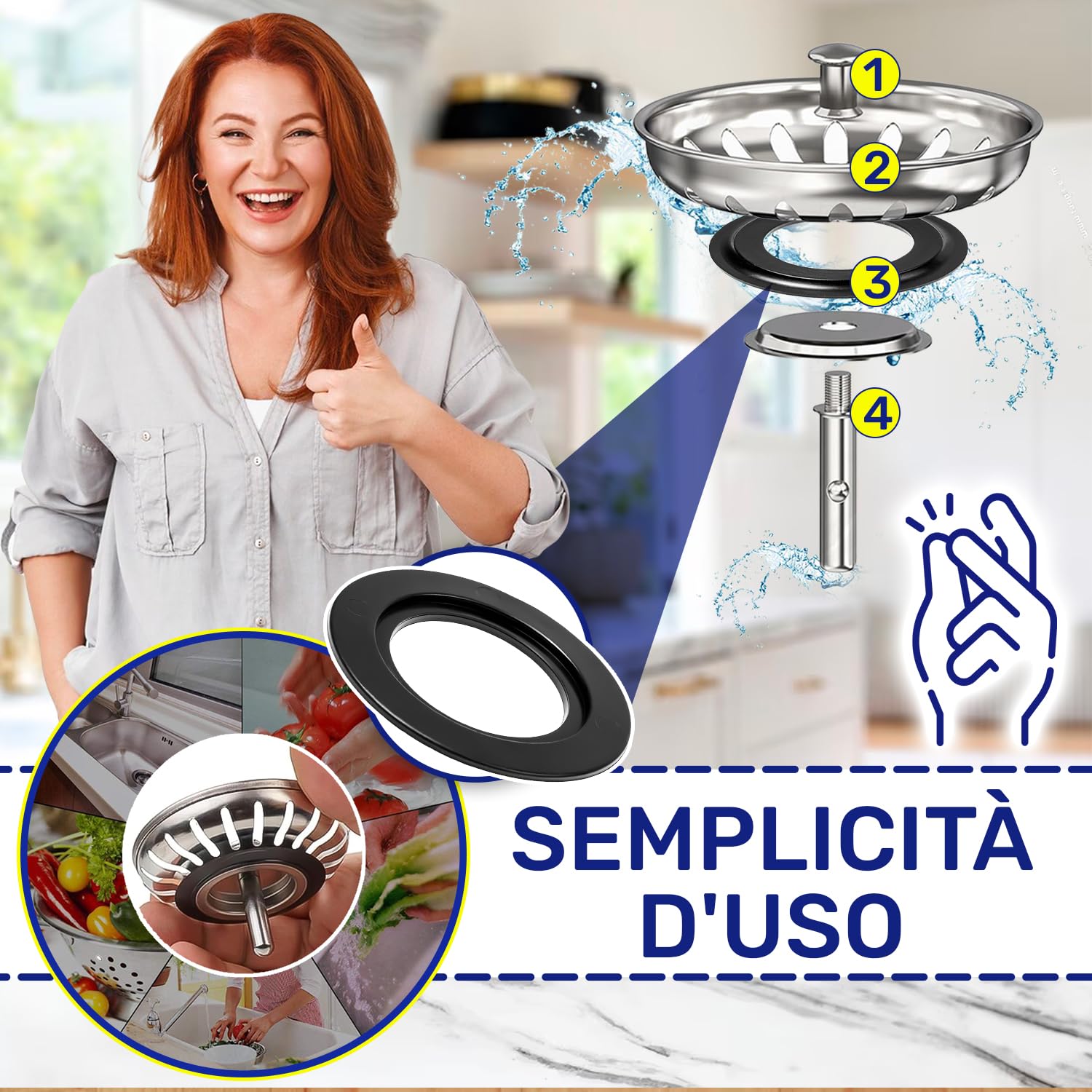 Guarnizione Lavello Cucina di Ricambio per il Cestello del Filtro da