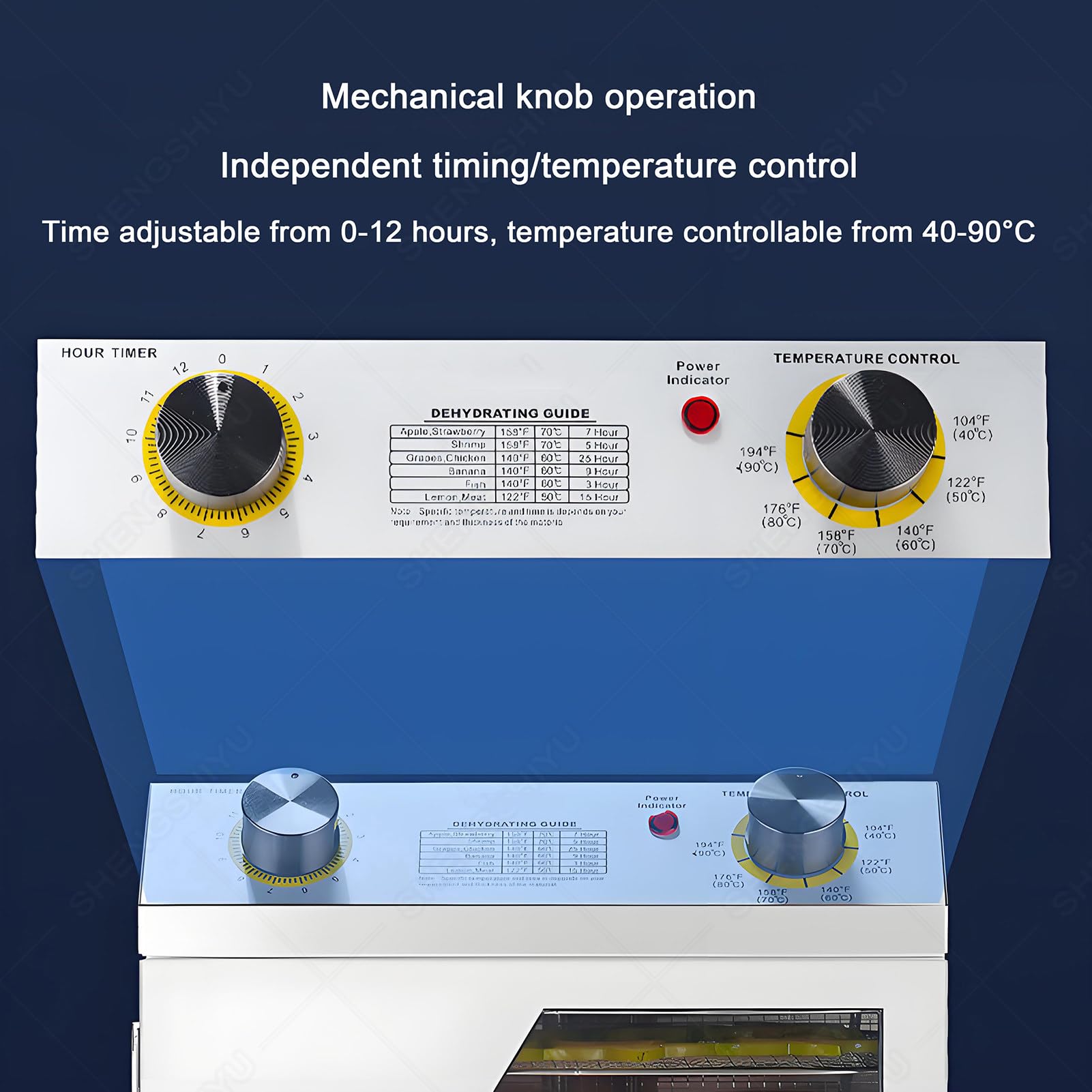 Deshidratador Comercial De Acero Inoxidable 6tiers | Deshidratador De Alimentos y Armario De Secado,Temporizador 0–12h, Temperatura Regulable 40–90°C