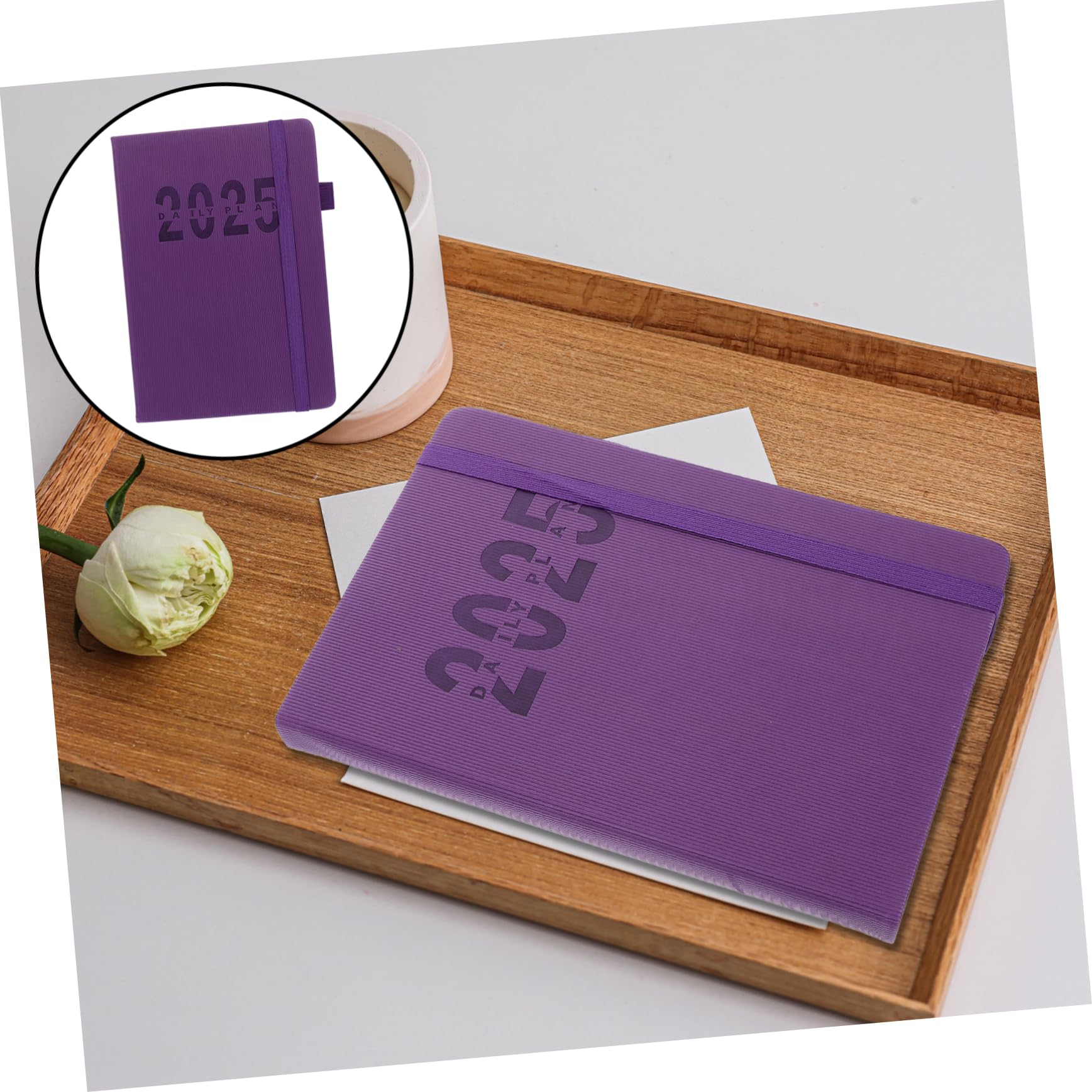 Happyyami Agenda Planer Hardcover mit Integriertem Stifthalter Eleganter Monats und Wochenplaner für Büro Studium und Reisen für Organisation und Terminplanung