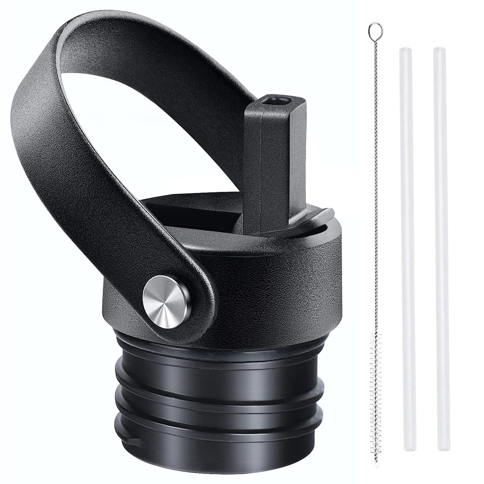 KOPOTU Straw Lid for Standard Mouth Insulated Hydro Flask Sports Water Bottles, Flexible Straw Lid Compatible with Hydroflask Standard Mouth 18/21/24 oz, Sports Straw Cap Flip Top Replacement Lid