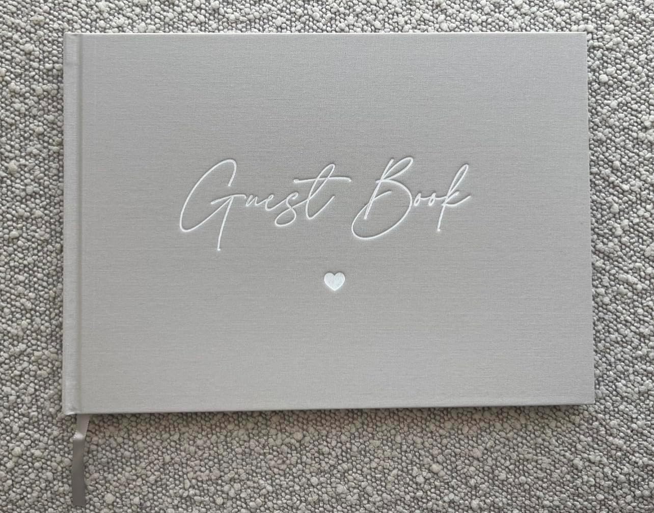 Guest Book - Linen, Wedding, Birthday, Bridal Shower, Special Events - (40 Pages (80 Front to Back), Grey)