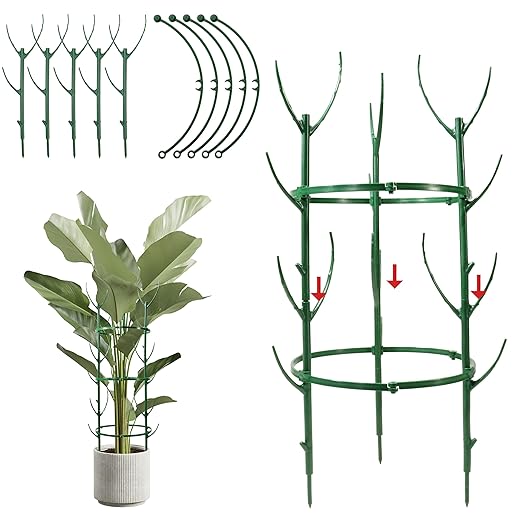 Stackable Plant Support Stakes,The Growing Frame for Indoor Plants, 40 Pcs Extendable 12-60 Inch Trellis for Monstera, Pothos, and Philodendron