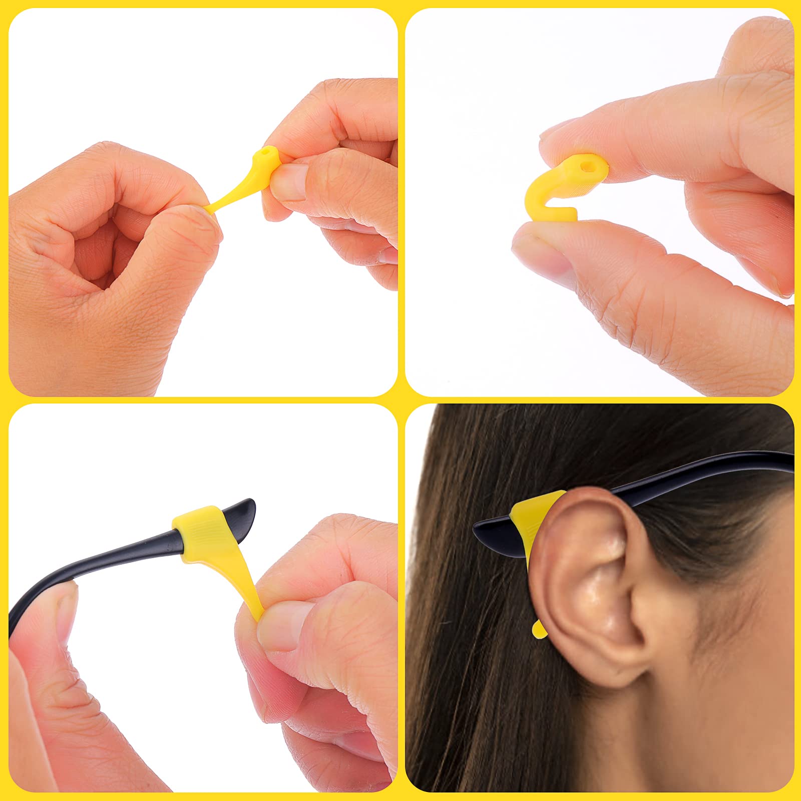 12 Stück Brillenband Sport Kinder Silikon Brillenbänder 12 Stück Ohrclip Haken Set mit Brille mit Halter Brillenhalter Silikon Elastische Sport Kleinkind Brillenband mit Ohrclip Haken Herren