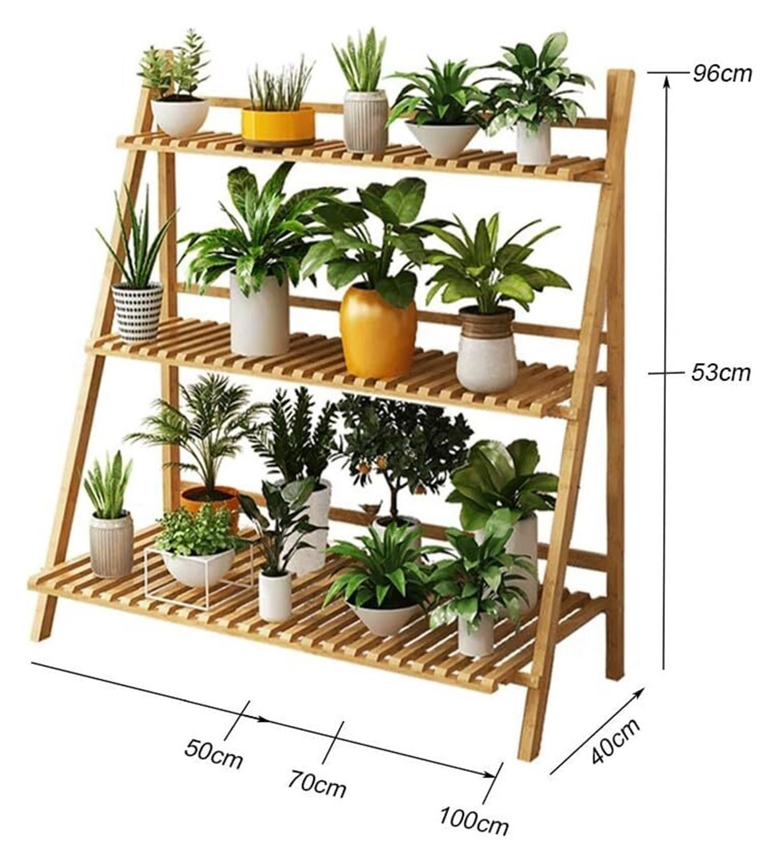 Amazon.co.jp: 花棚 鉢植えラック 3 段盆栽陳列棚収納棚竹ハーブ植物