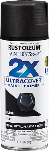 Rust-Oleum Painters Touch 2X Ultra Cover 249127 - Pintura en aerosol 12oz negro plano