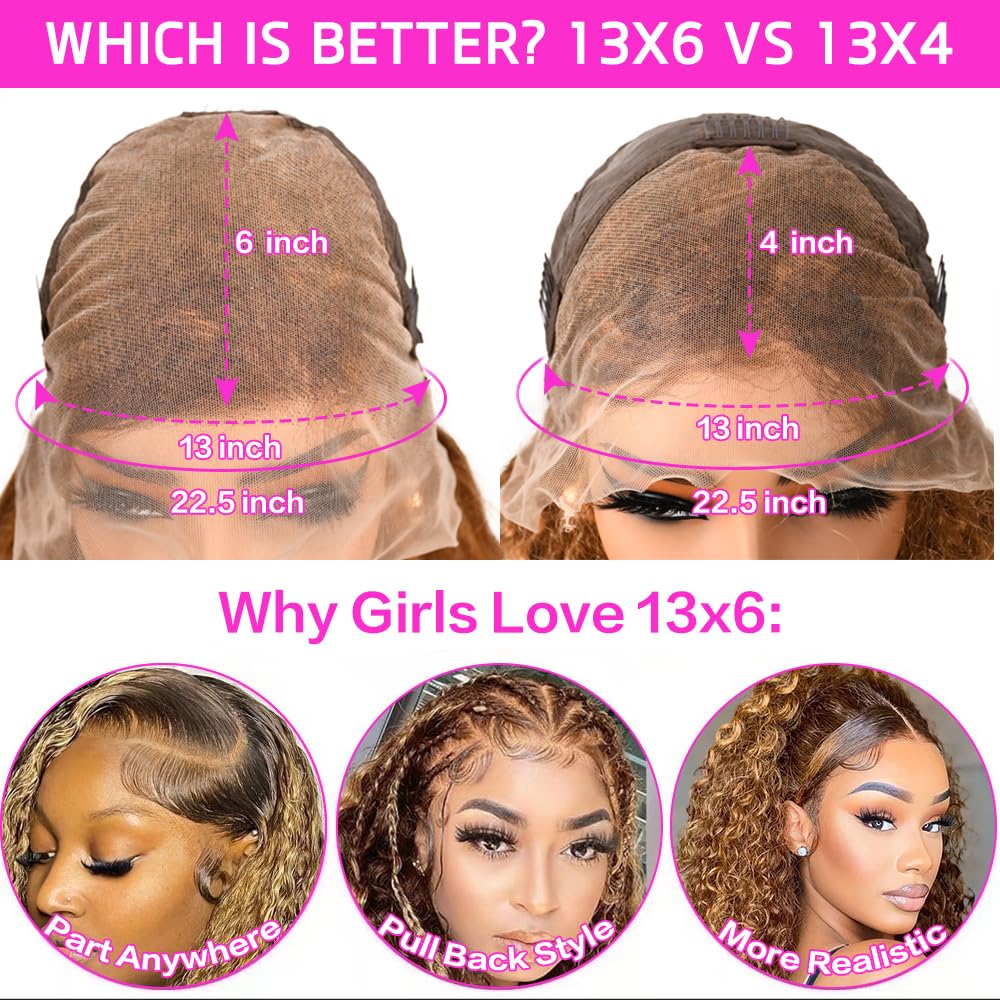 Honey Blonde 13x6 HD Lace Front Deep Wave Human Hair Wig