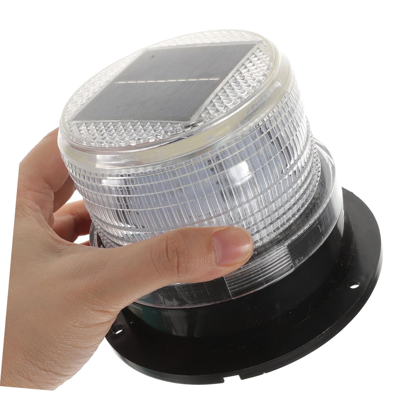 Feu D’avertissement de Toit pour Véhicule, Stroboscope Solaire LED Noir | Abs et Métal, Base Magnétique, Intensité Élevée, pour Véhicule et Camion de Secours