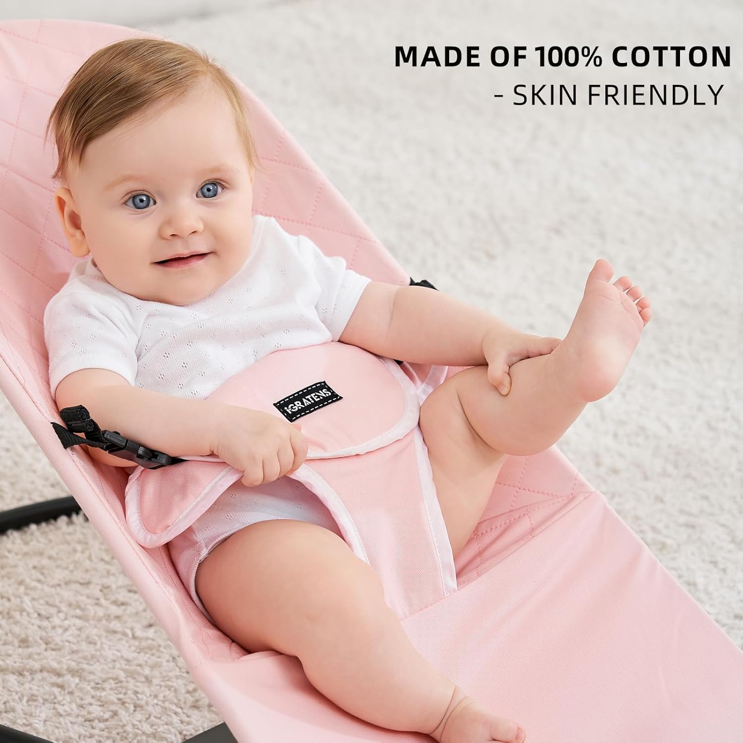 Baby Bjorn Bouncer Toy Bar Fabric Seat for Bouncer - Pink & Rainbow