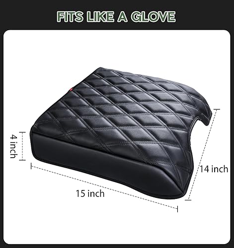 Miniatura 32 de Funda de consola central para Ford F150 F250 F350 F450 F550 2015-2025 con asiento de salto 40/20/40, cubierta de consola central de piel sintética