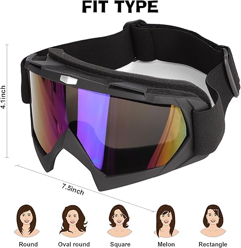 Miniatura 2 de Gafas de Motocicleta, Gafas para Moto de Tierra ATV Todoterreno Motocross Protectoras, Casco de UTV para Adultos, Jóvenes y Niños