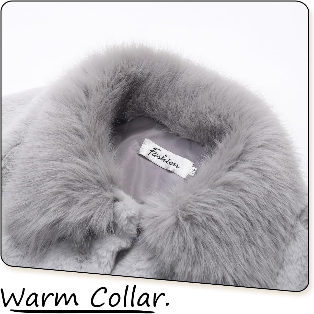 Girls Faux Fur Long Coat for 4-12 Years Winter Jacket Fluffy Warm Princess Outwear - Image 3