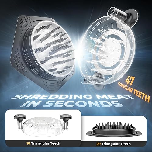 Miniatura 5 de Trituradora de pollo, grande, sin BPA, con mango ergonómico, herramienta trituradora de alimentos antideslizante para cerdo, carne de res, juego