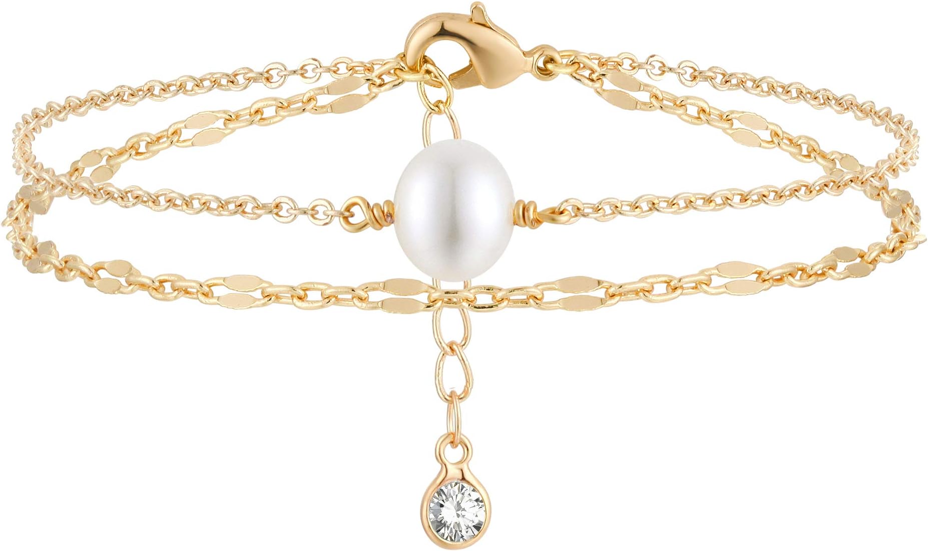 MEVECCOBracelet for Women 14K Gold Plated Dainty Chain Simple Jewelry Cute Handmade Minimalist for Her