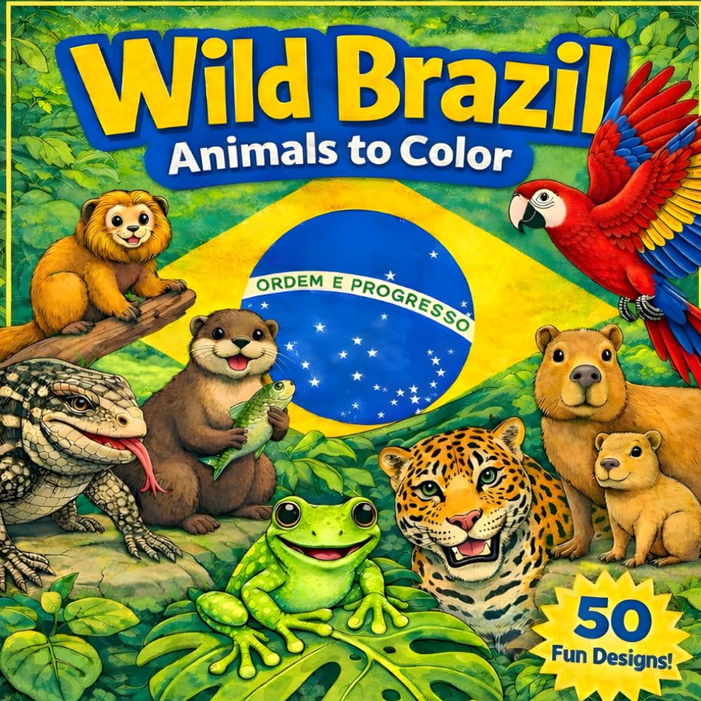 Wild Brazil - Animals to Color: 50 Brazilian Animals from the Amazon and Other Unique Biomes