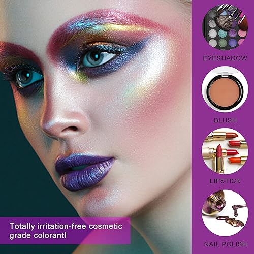 Miniatura 4 de Polvo de mica – Juego de 32 pigmentos de color de resina epoxi nacarada, pigmento natural de grado cosmético para tinte de jabón, brillo de labios,