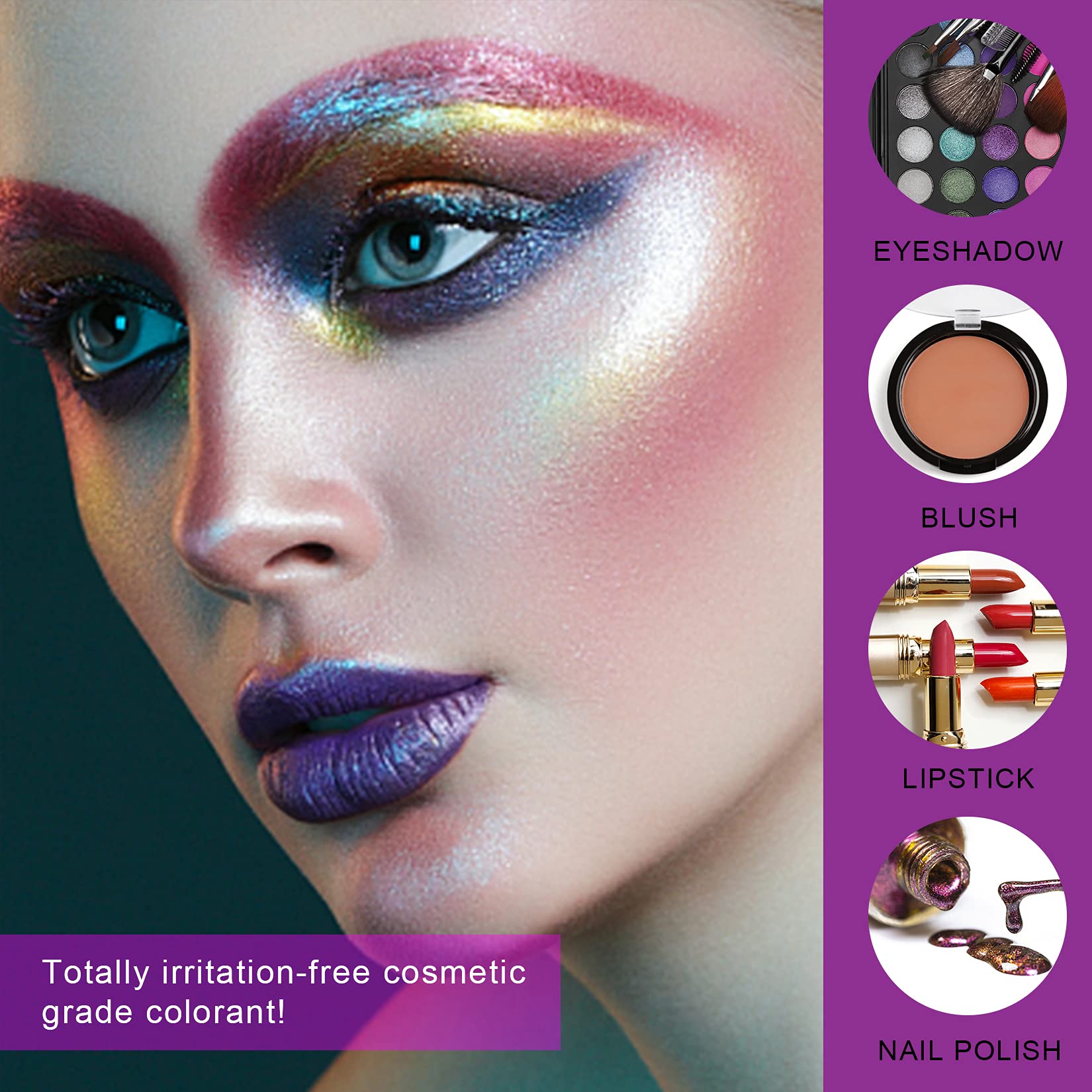 Poudre Mica 24 Couleurs - Pigments Nacrés Pour Résine, Maquillage, Bougies & Plus !