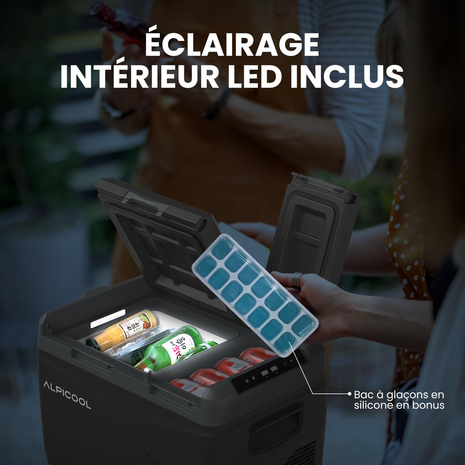 Alpicool KLS38 31L Réfrigérateur de Voiture avec APP,Dual Zone Portable Glacière à Compression Neuve 2026,12V/24V Frigo de Voiture pour Camion,Camping,-20℃-20℃,Plateau à Glaçons Offert,Noire