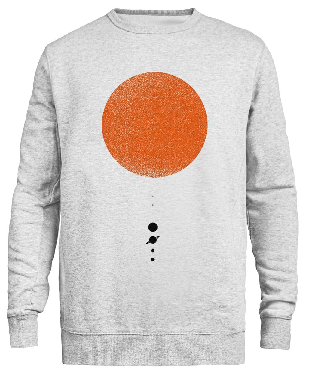 Minimalistyczny Układ Słoneczny Unisex Szary Sweter Ekologiczny Unisex Grey Sweatshirt Eco-Friendly Crewneck