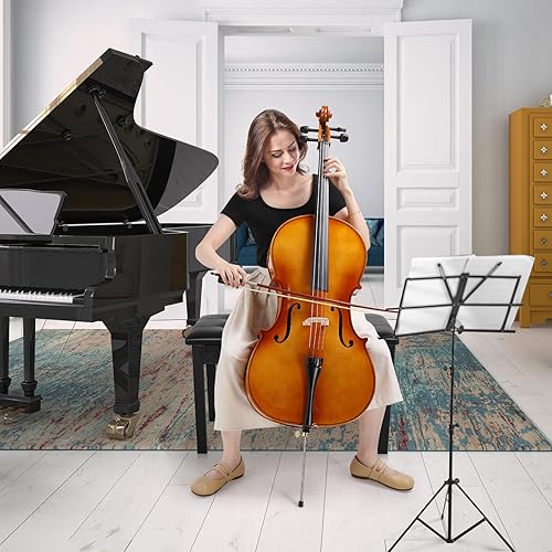 Miniatura 30 de Ktaxon Violonchelo de tamaño completo, violonchelo para principiantes 4/4, kit de violonchelo acústico con bolsa portátil, arco, puente, colofonia