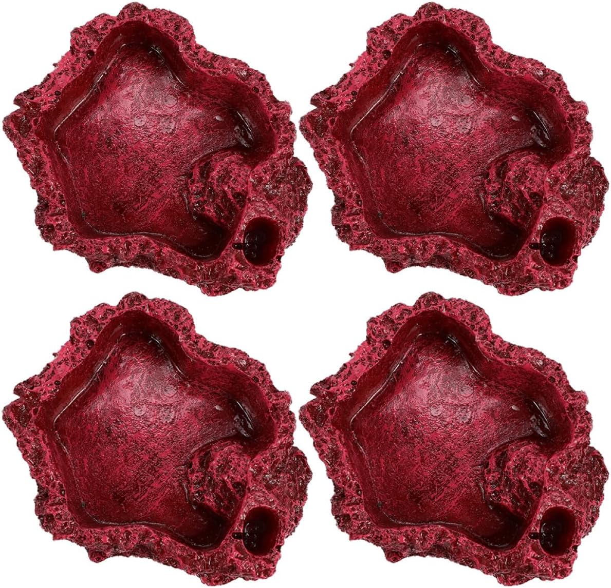 4pcs Resin Reptile Food Water Dishes Feeding Bowls for Lizards Turtles Bearded Dragons Terrarium Worm Dish Pet Feeding Supplies