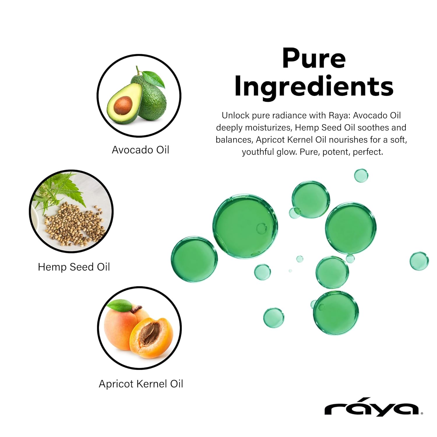 Raya Hemp Seed Facial Oil Serum (529) | for Sensitive and Oily Skin Types, Nourishing, Moisturizing & Revitalizing, Instantly Hydrates Acne-Prone, Vegan & Non-GMO Skincare, Fast-Absorbing - 30 ml