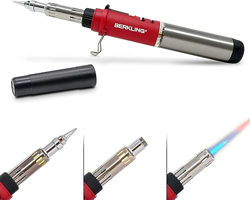 BSG-668 - Soldador de butano de alta calidad, portátil, inalámbrico, ajustable, micro soldadura para electrónica, joyería, soldadura y soldadura Rojo