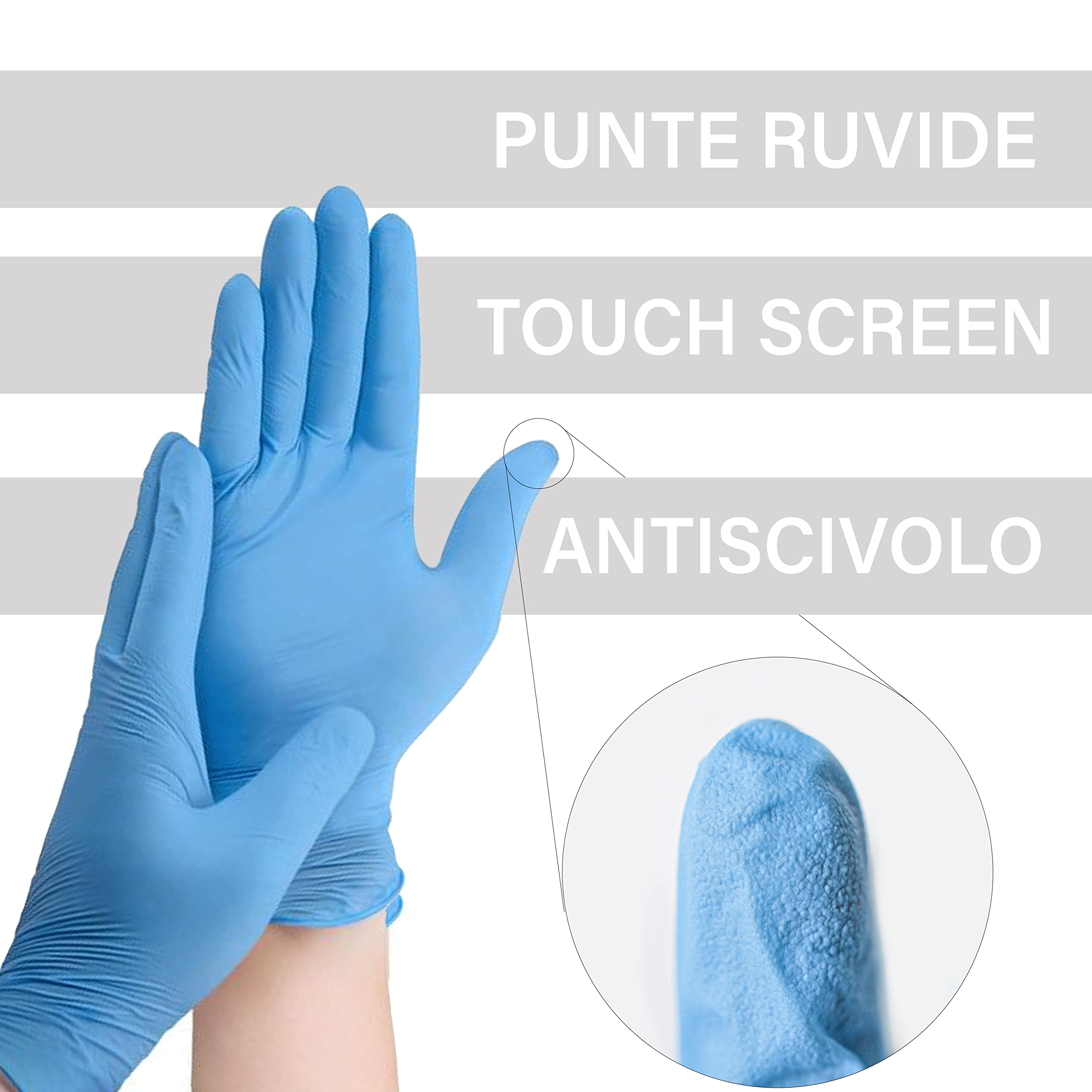 Lyncmed Lot De 100 Gants En Nitrile Bleu à Usage Unique Avec