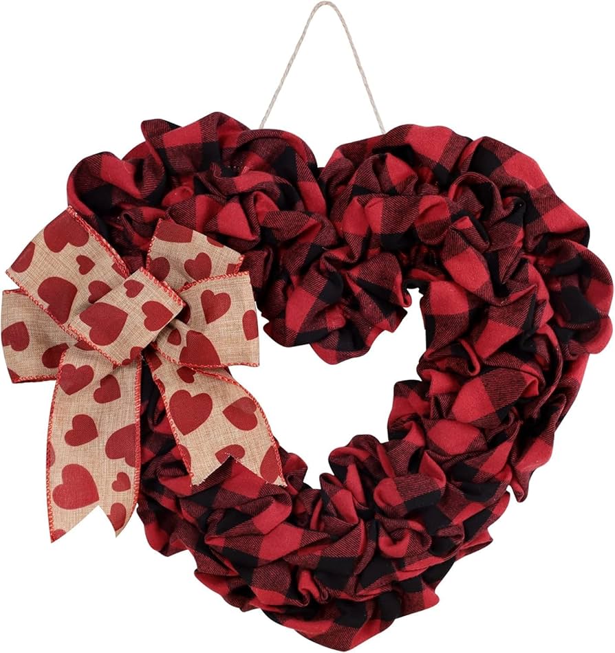 バレンタインリース Amazon｜玄関ドア用バレンタインデーリース、バッファロー