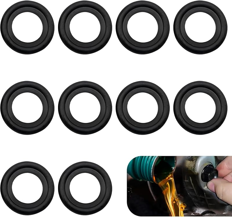 Junta de borracha do parafuso de dreno do cárter M14 DACIRTY para Ford e Lincoln – Pacote com 10