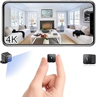 RXIMA 4K Mini WiFi Security Camera - Portable Nanny Cam with Motion Detection, Night Vision, Cloud/SD Storage, Wide Angle for Indoor Outdoor