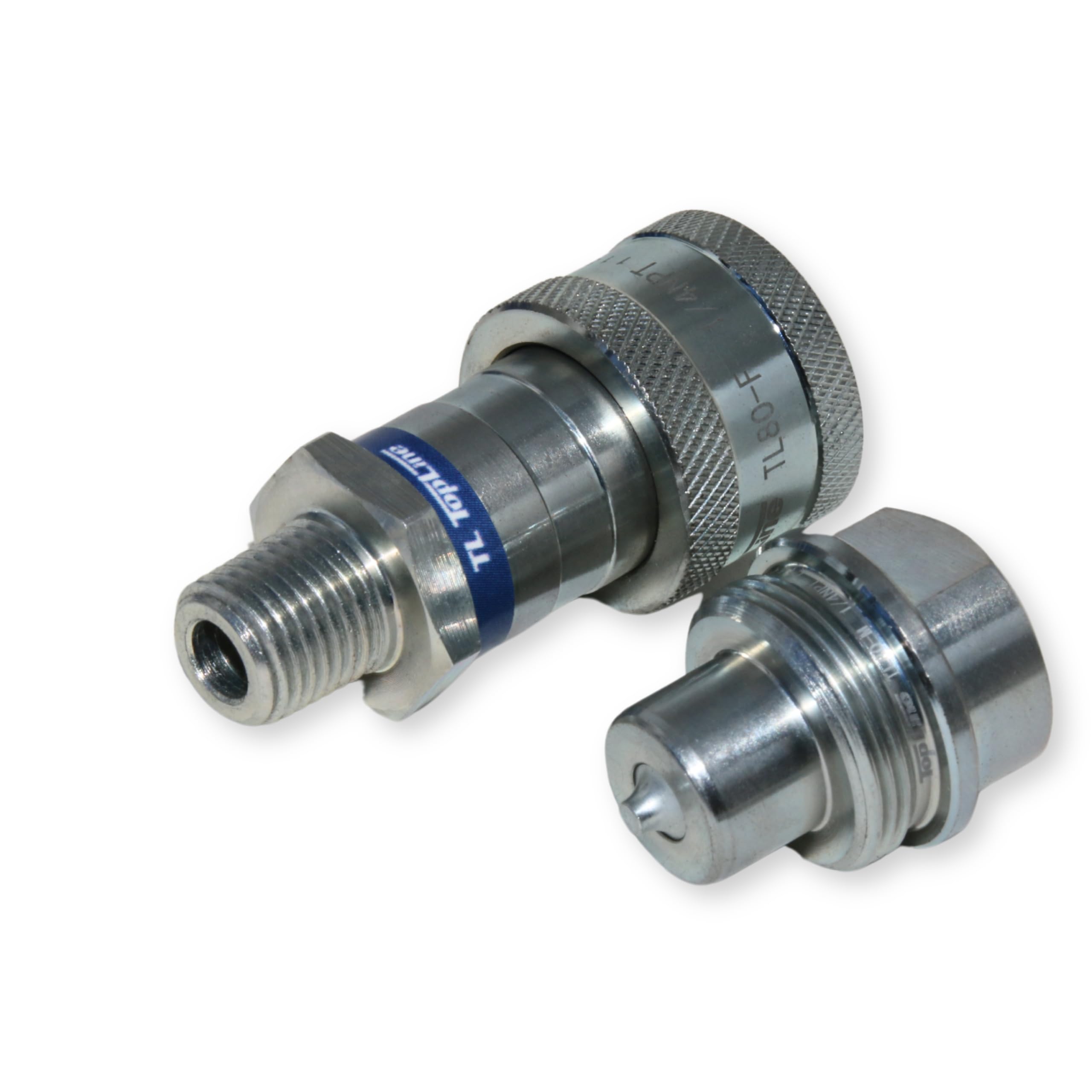 Ensemble de coupleurs hydrauliques à connexion rapide de 6,35 mm | Filetage NPT 6,35 mm | Haute pression de 10 000 PSI | Industriel robuste | Bouchons anti-poussière inclus | Compatible avec les