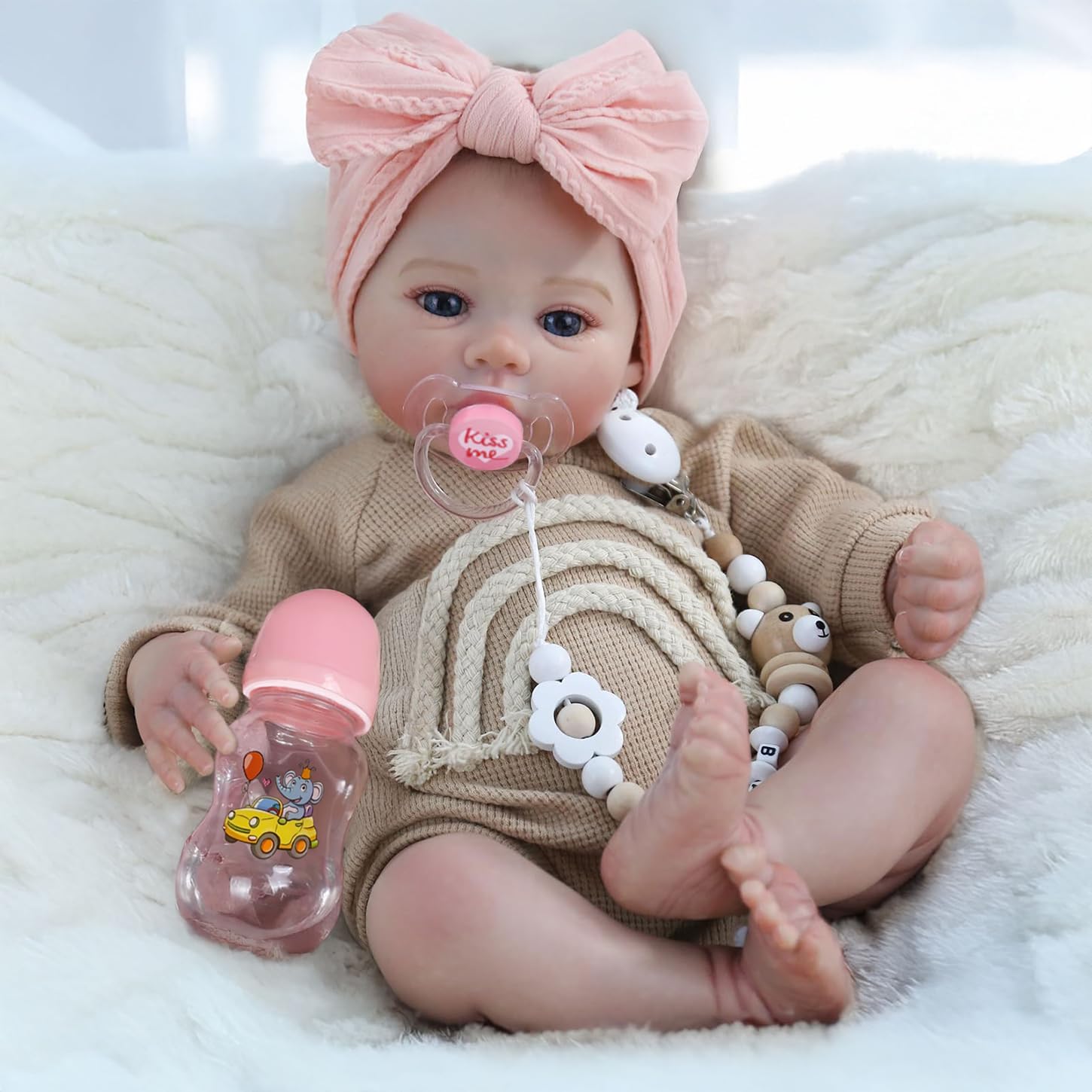 Reborn Baby Dolls Girl - 20 Inch Lifelike Newborn Dolls, Real Life Baby Toy with Soft Weighted Body, Real Baby Reborn Gift Set for Kids Age 3+