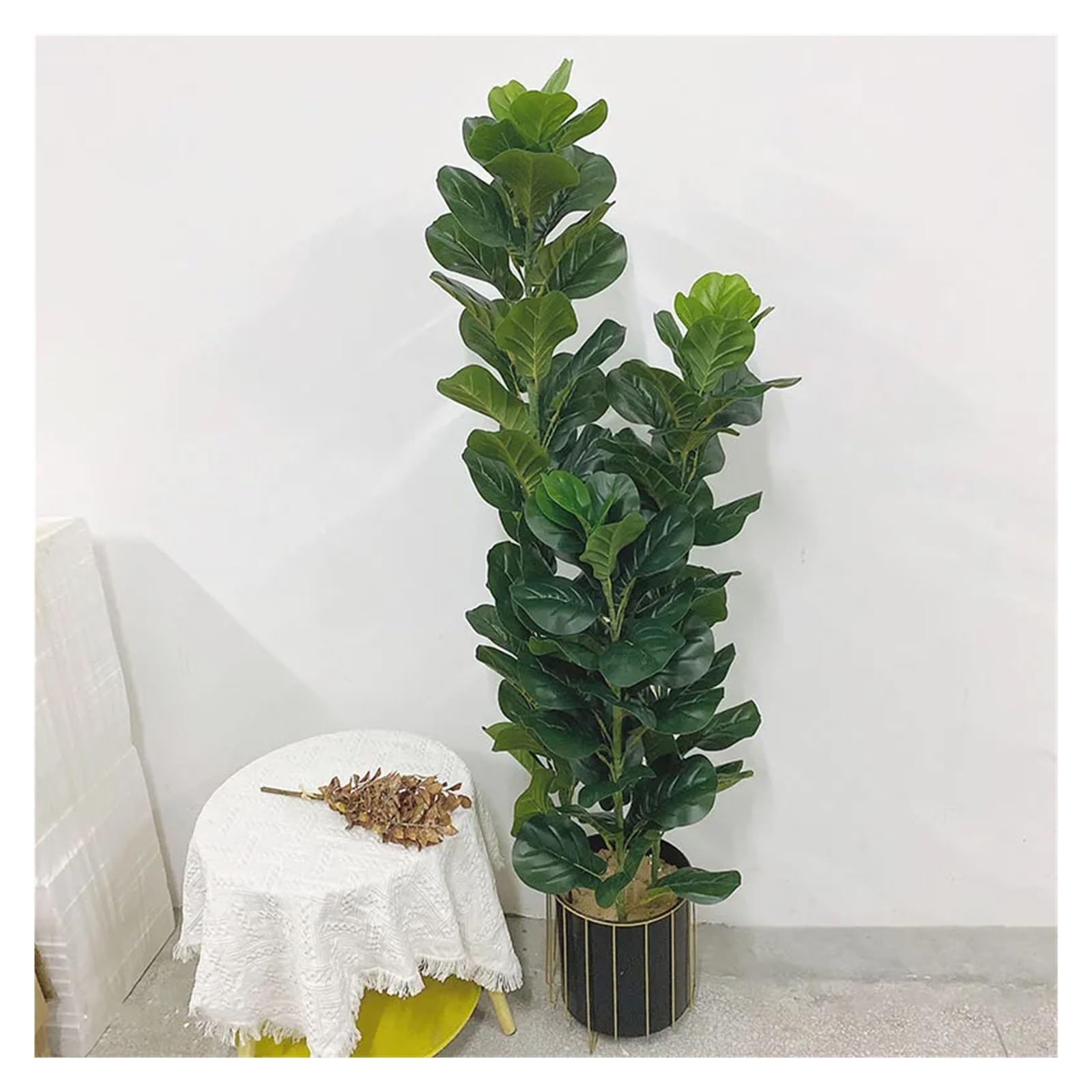 Künstliche Tannenzweige 150 cm großer tropischer Baum, künstliche Ficus Lyrata-Pflanze, Zweige, Kunststoff, Blätter for Home Office Shop Decor(70cm)