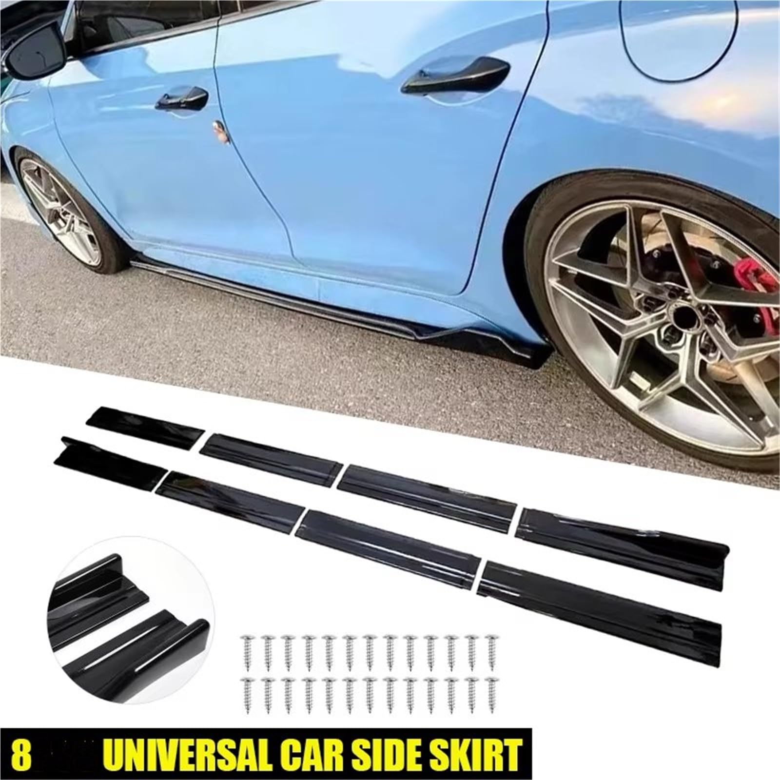 Aufsatz Seitenschweller Universelle 86,6-Zoll-Seitenschweller-Rocker-Panel-Erweiterungen Auto-Seitenschweller