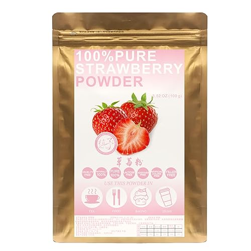 Plant Gift Strwberry - Polvo de fresas liofilizadas 100% puras, reemplazo de comidas, polvo de fresas deshidratadas, sin OMG, sin gluten, vegano,