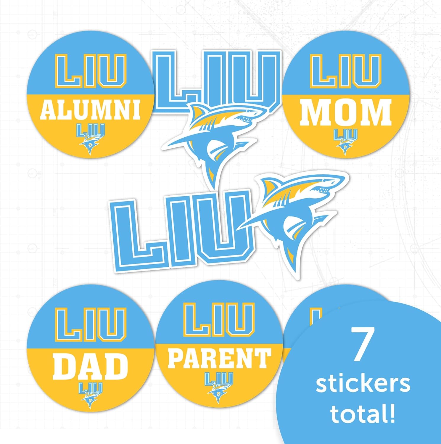 Desert Cactus Long Island University Sticker LIU Sharks Vinyl Decals Laptop Water Bottle Car Scrapbook (Round Family) - Image 4