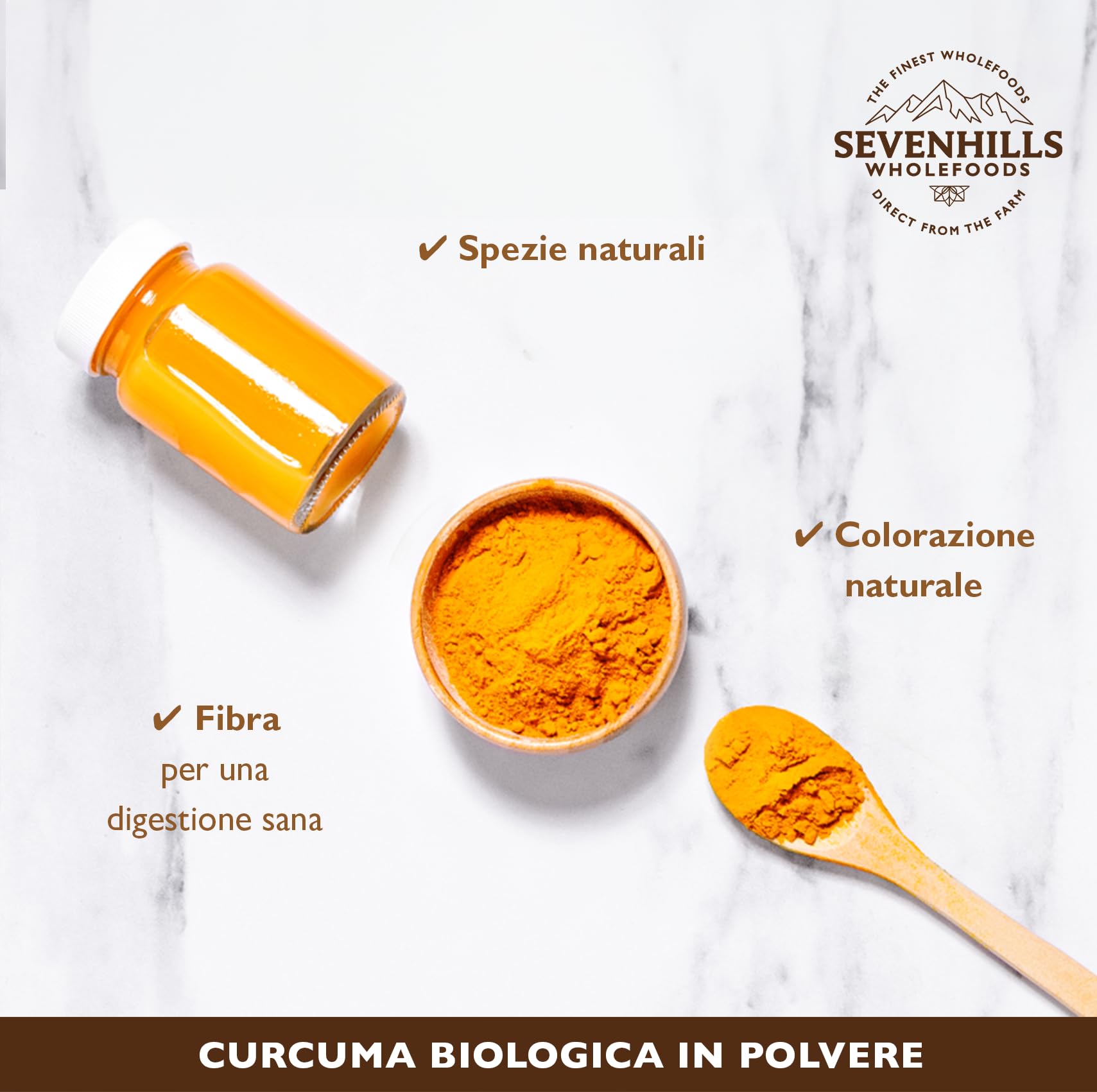 Sevenhills Wholefoods Polvere Di Curcuma Crudo Bio 1kg